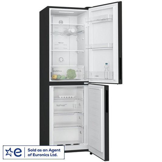 Bosch KGN27NBEAG 55CM ( 182.4cm High ) Black Frost Free Fridge Freezer