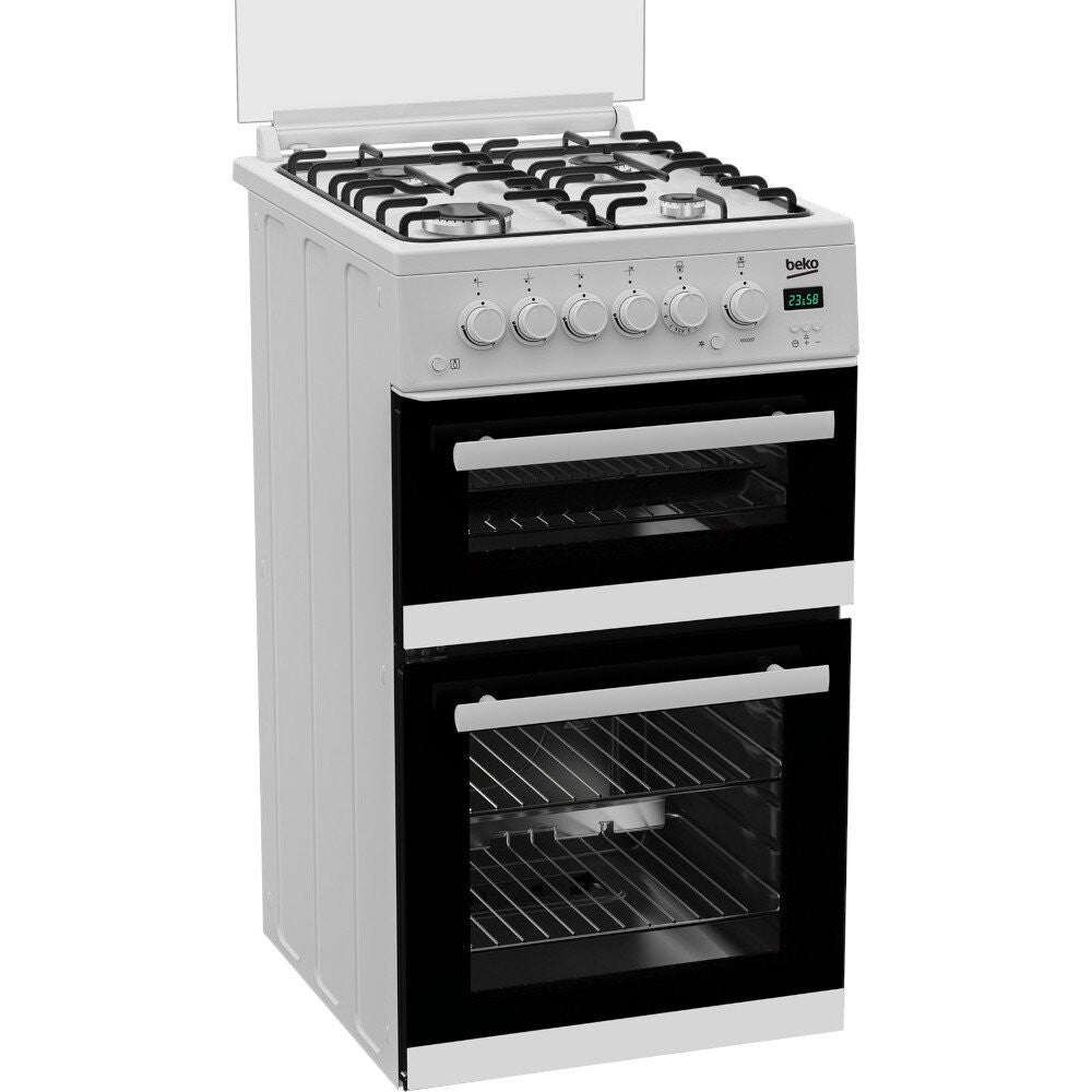 Beko EDG507W 50cm Twin Cavity White Gas Cooker