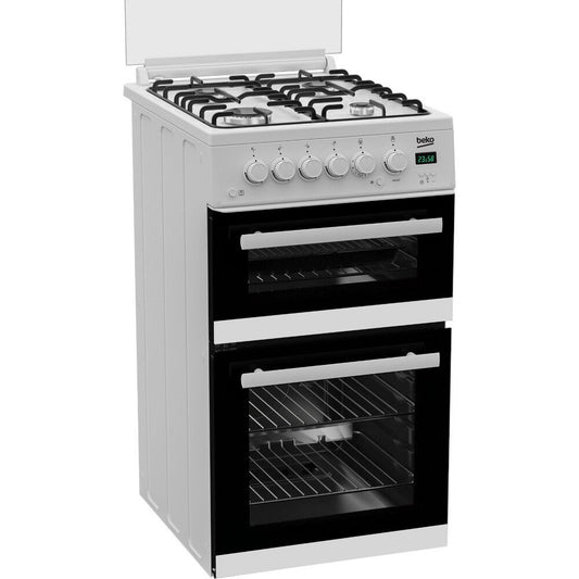 Beko EDG507W 50cm Twin Cavity White Gas Cooker