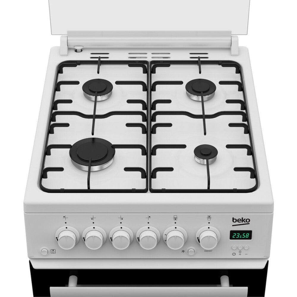 Beko EDG507W 50cm Twin Cavity White Gas Cooker