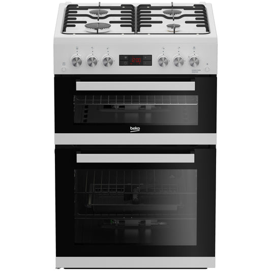 Beko EDG634W 60cm Gas Double Oven Cooker