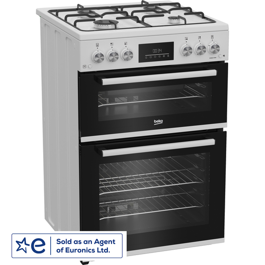 Beko EDG6231W 60cm Gas Double Oven Cooker