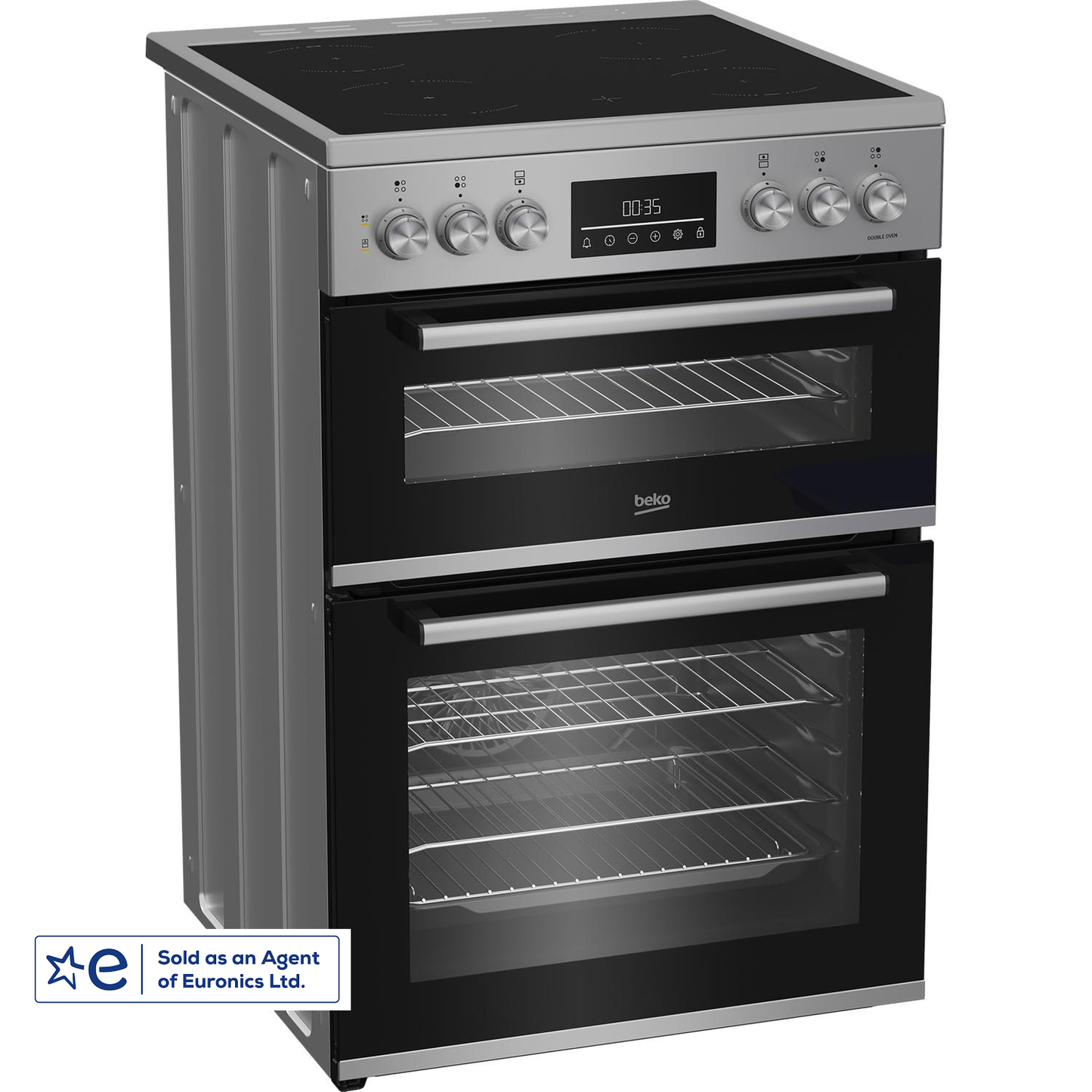 Beko EDC6731S Silver 60cm Double Oven Cooker
