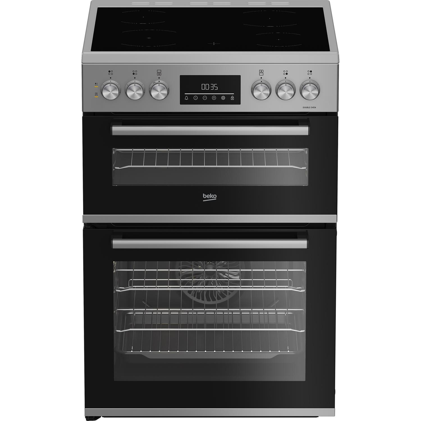 Beko EDC6731S Silver 60cm Double Oven Cooker