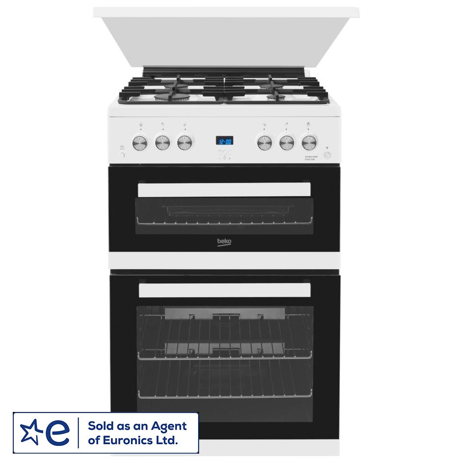 Beko EDG6L33W 60CM Gas Double Oven Cooker