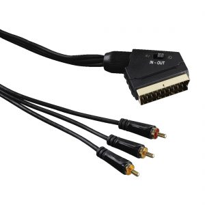 Lead Hama 3 Phono Plugs To Scart Plug 1.5 Metre