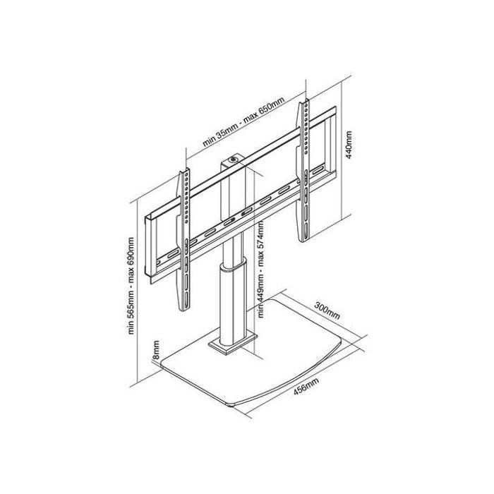 Replacement Television Pedestal Stand With Glass Base & Swivel