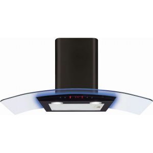 CDA EKP90BL 90CM Curved Glass Extractor With LED Lighting