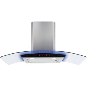 CDA EKP90SS 90CM Curved Glass Extractor With LED Lighting
