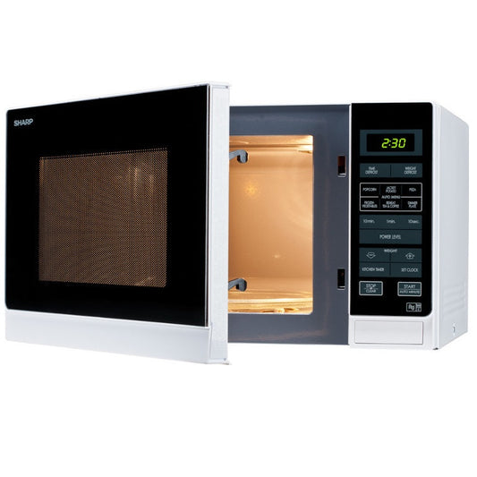 Sharp R372WM White 25 Litre Solo Microwave Oven
