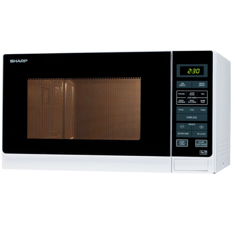 Sharp R372WM White 25 Litre Solo Microwave Oven