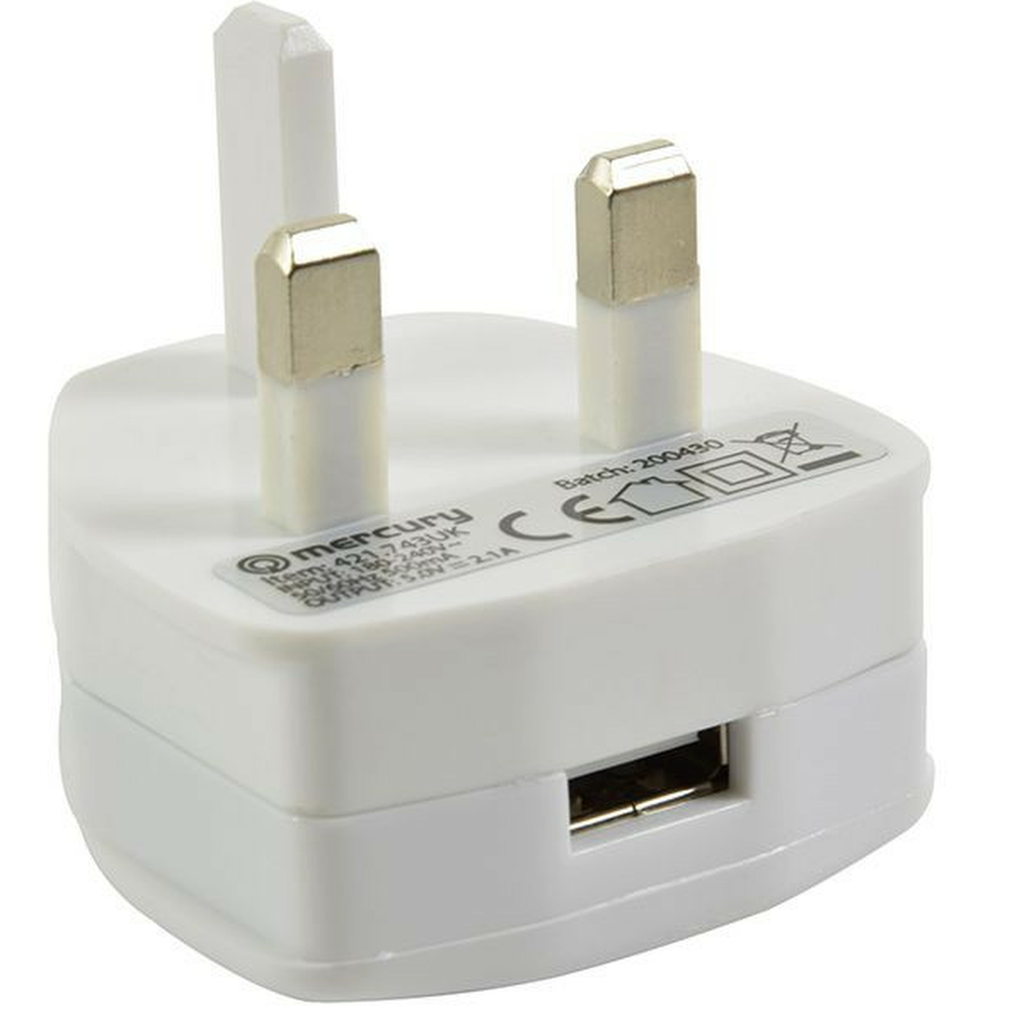 2.1 Amp USB Mains Adaptor Plug