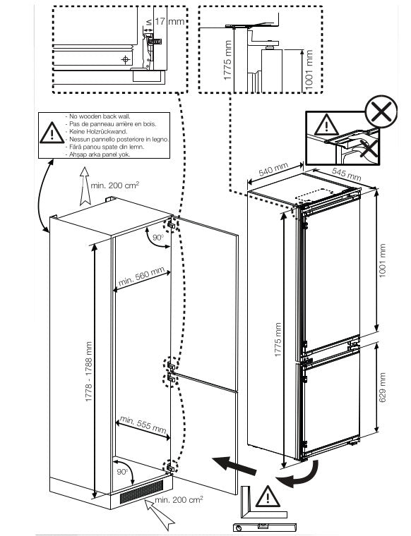 Blomberg KNE4554EVI Built-In 70 / 30 Frost Free Fridge Freezer