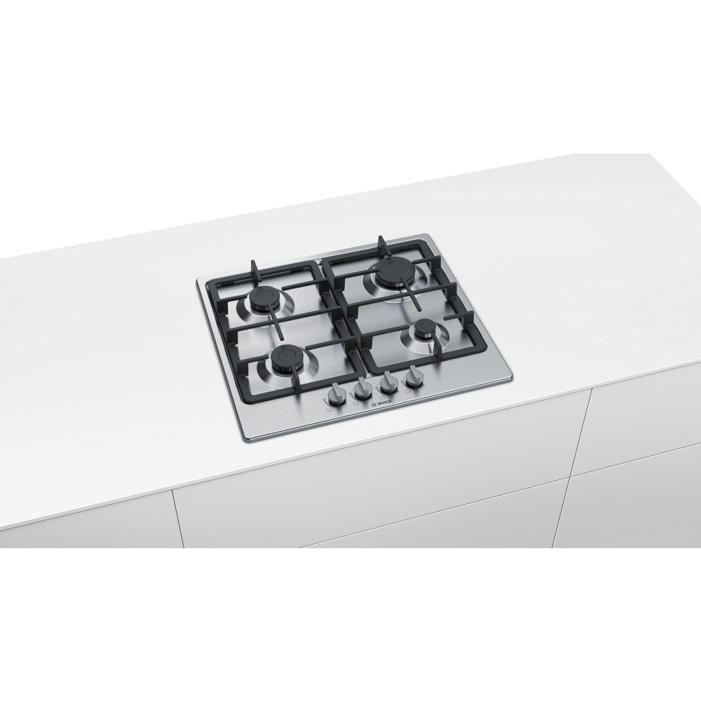 Bosch PGP6B5B90 Built- In 4 Burner Gas Hob In Stainless Steel