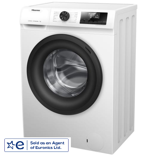 Hisense WFQP7012EVM 1200 Spin 7Kg Load Washing Machine ( Shallow Depth Only 45cm )