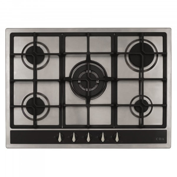 CDA HG7351SS Stainless Built- In 5 Burner Gas Hob With WOK Feature