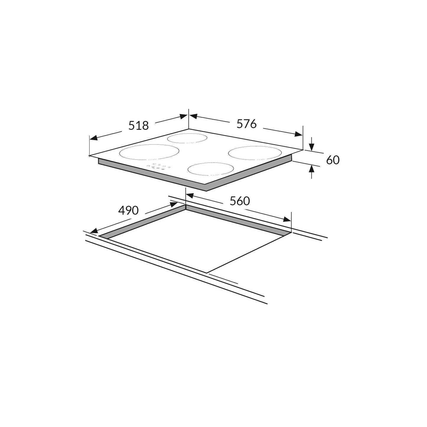 Amica ACH6420FR Built- In Ceramic Electric Hob
