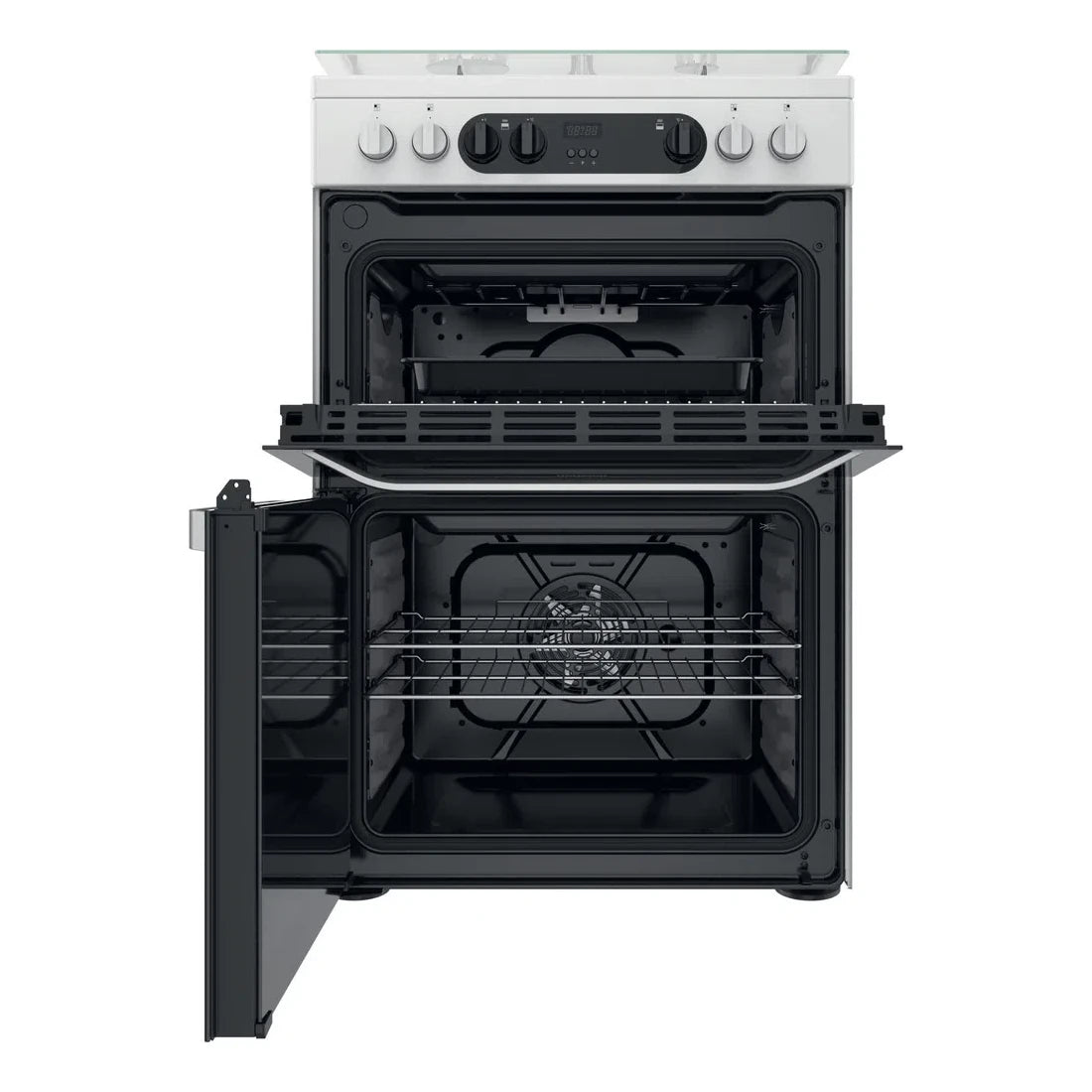 Hotpoint HDM67G9C2CW Dual Fuel Cooker With Double Oven & Lid