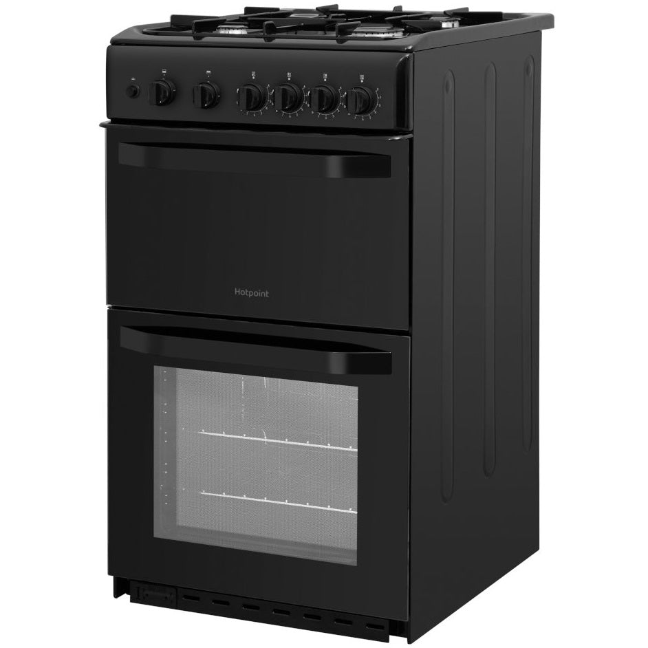 Hotpoint HD5G00KCB 50cm Gas Cooker With Twin Cavity