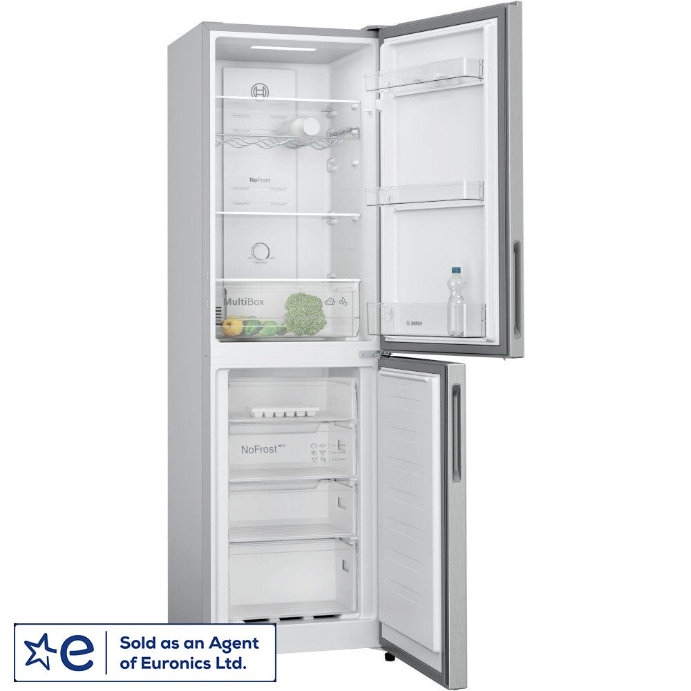 Bosch KGN27NLEAG 55CM ( 182.4cm High ) Stainless Frost Free Fridge Freezer