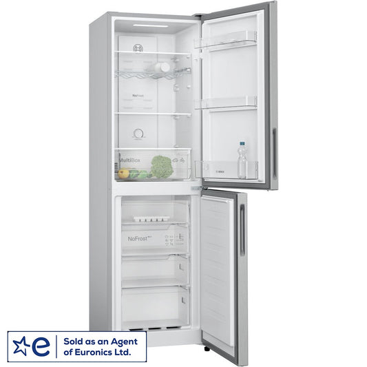 Bosch KGN27NLEAG 55CM ( 182.4cm High ) Stainless Frost Free Fridge Freezer