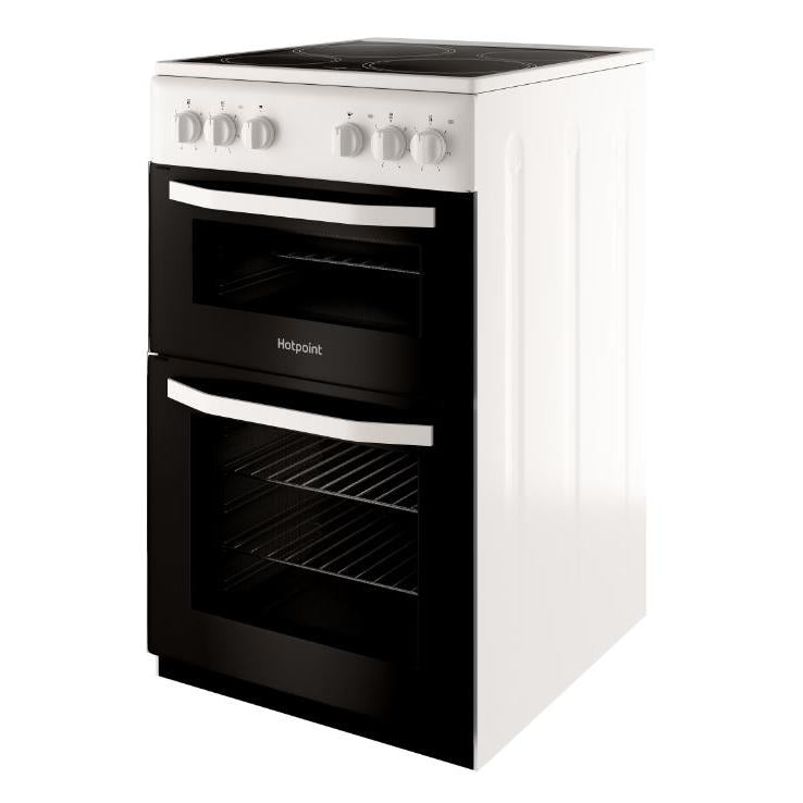 Hotpoint HD5V92KCW 50cm Electric Cooker With Twin Cavity