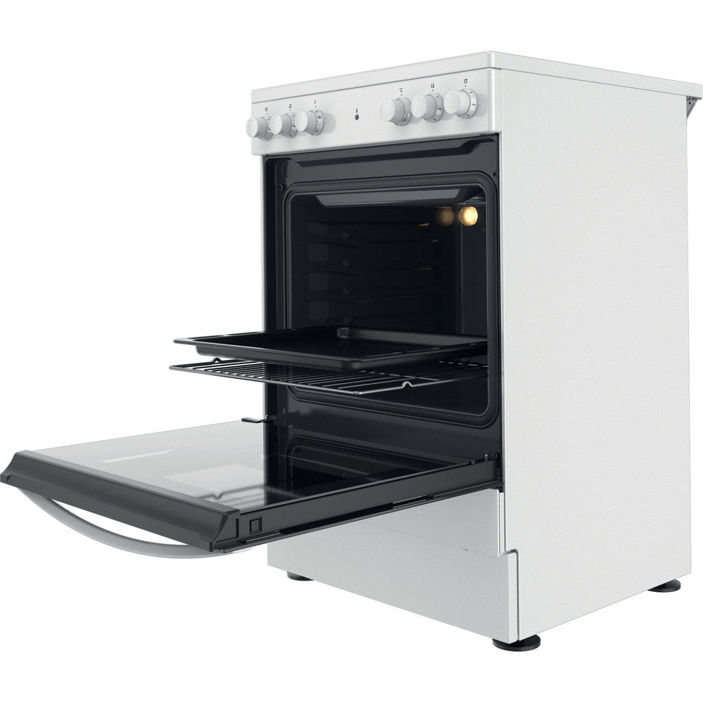 Indesit IS67V5KHW/UK 60cm Single Cavity Ceramic Cooker