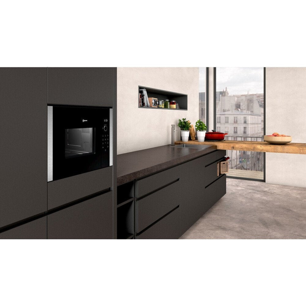 Neff HLAWD23NOB N50 38cm ( Shallow Depth Only 29.7cm ) Built-in Microwave Oven