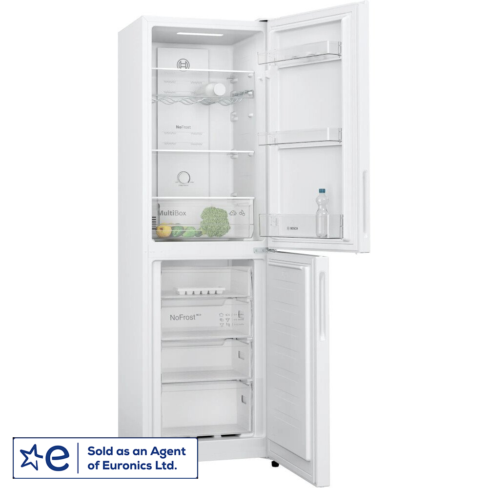 Bosch KGN27NWEAG 55cm ( 182.4cm High ) Frost Free 50/50 Fridge Freezer