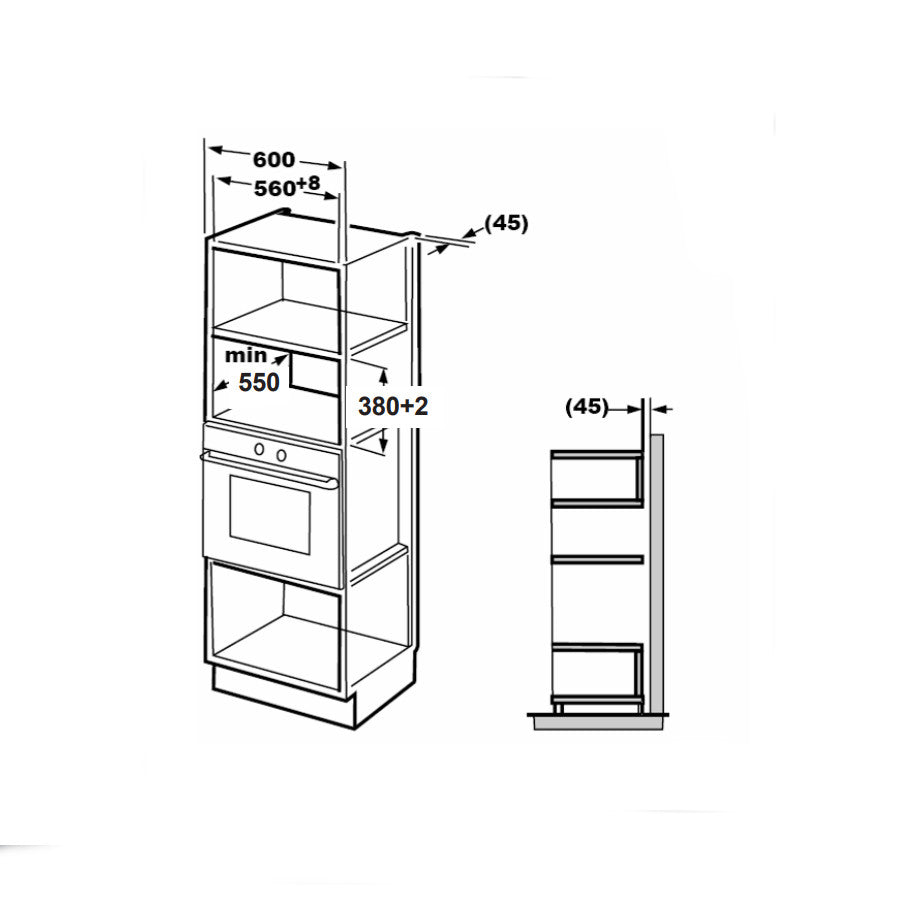 CDA VP400BL 38cm Built-in Microwave With Grill
