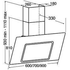 CDA EVA90BL 90cm Flat Glass Angled Extractor