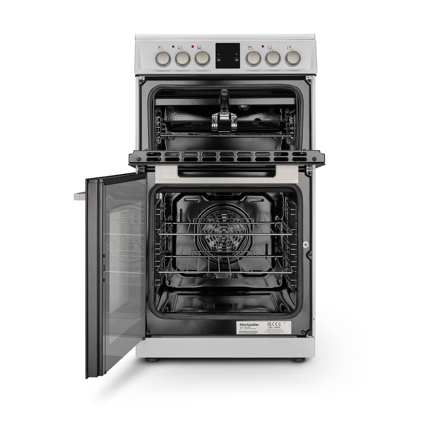 Montpellier MDOC50FW 50CM White Double Oven Electric Cooker