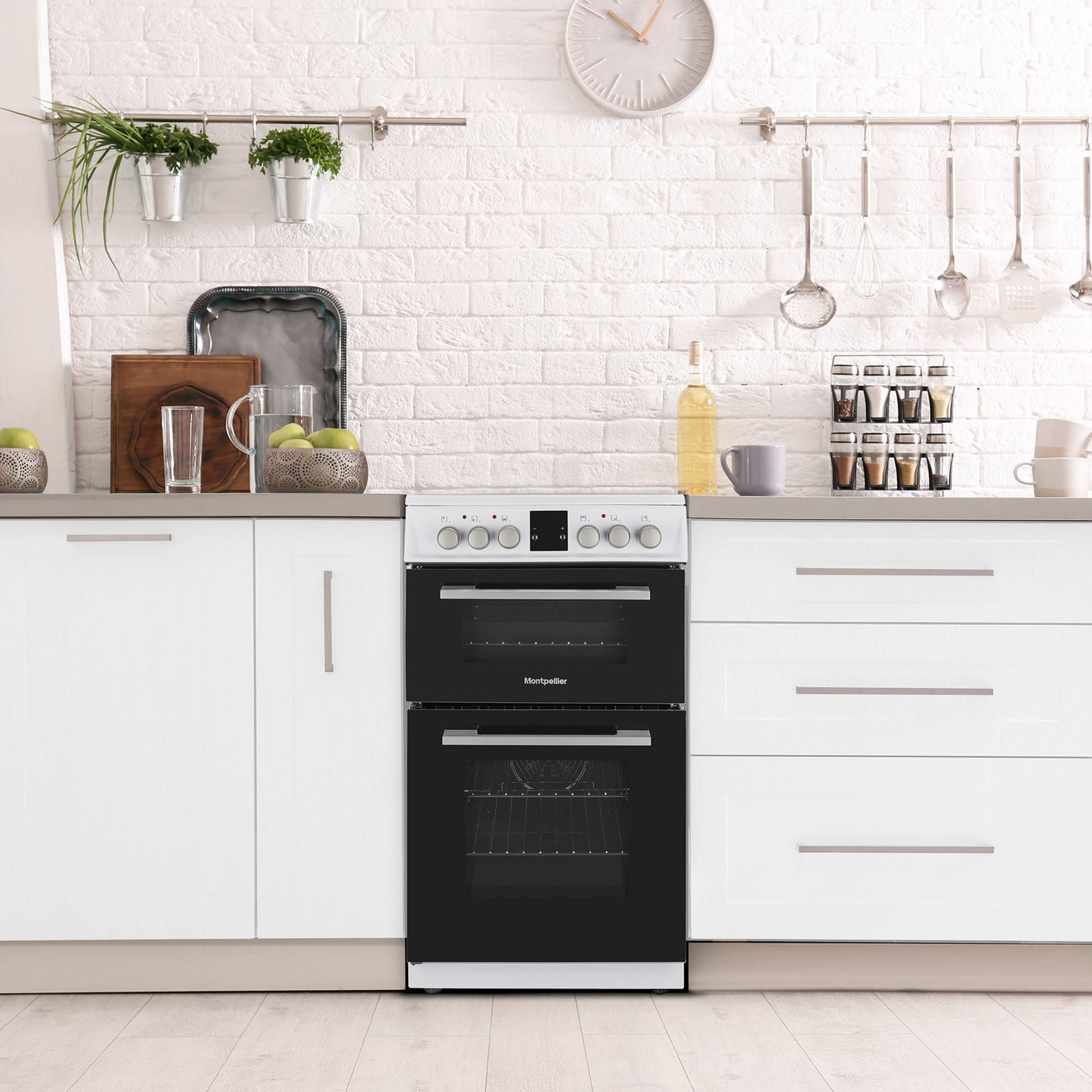 Montpellier MDOC50FW 50CM White Double Oven Electric Cooker