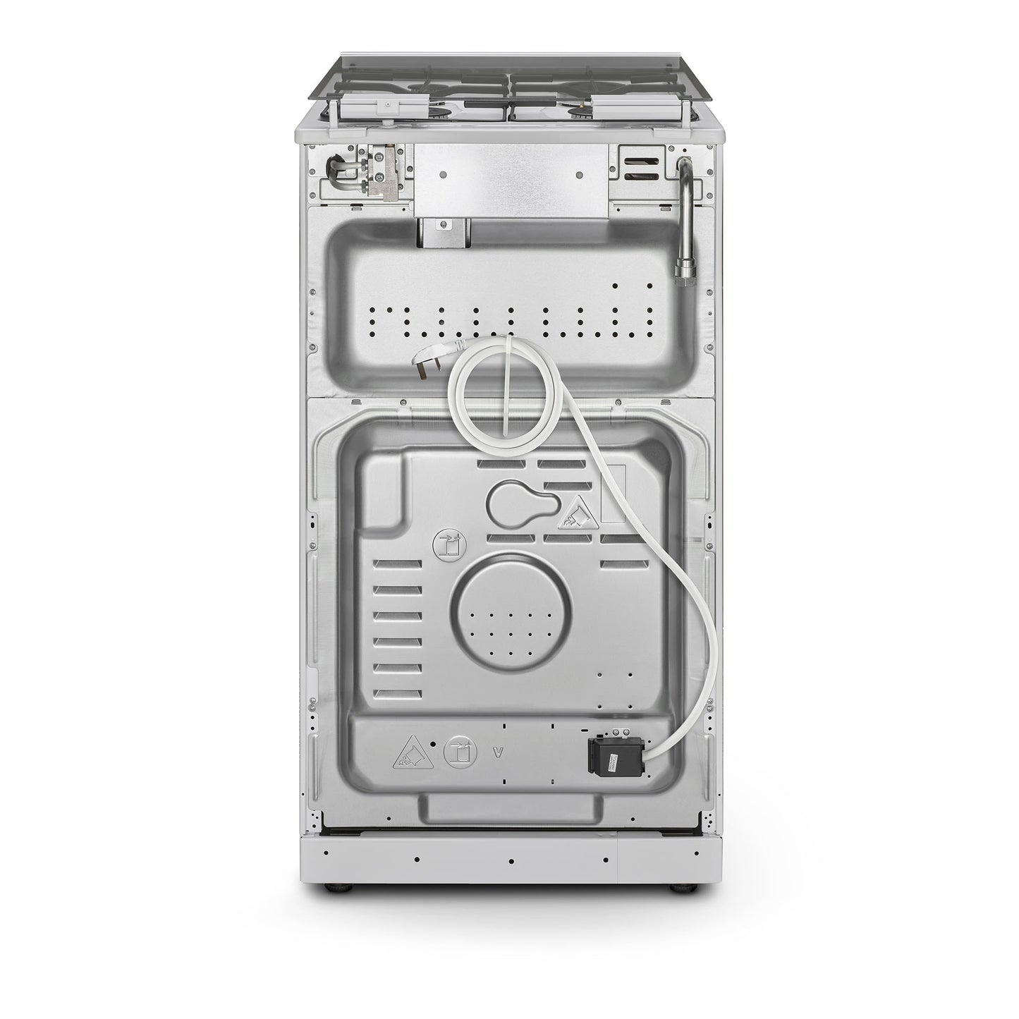 Montpellier MDOG50LW 50CM White Double Oven Gas Cooker With Glass Lid