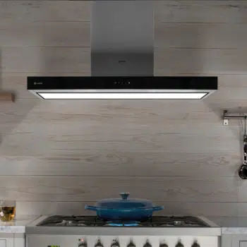Caple ZC922 90cm Stainless & Black Glass Extractor With LED Lighting