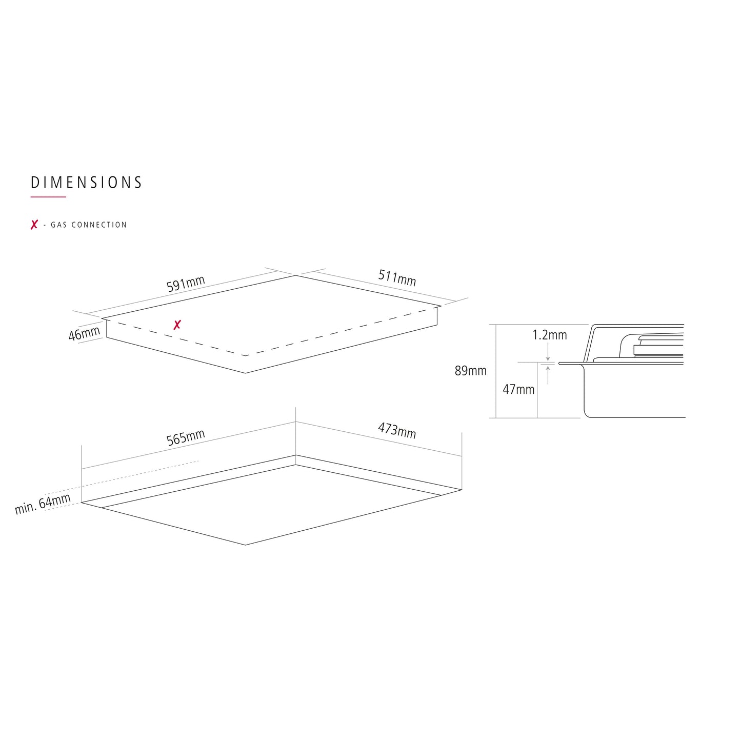 Caple C7061G 4 Burner Low Profile Gas Hob In Stainless Steel