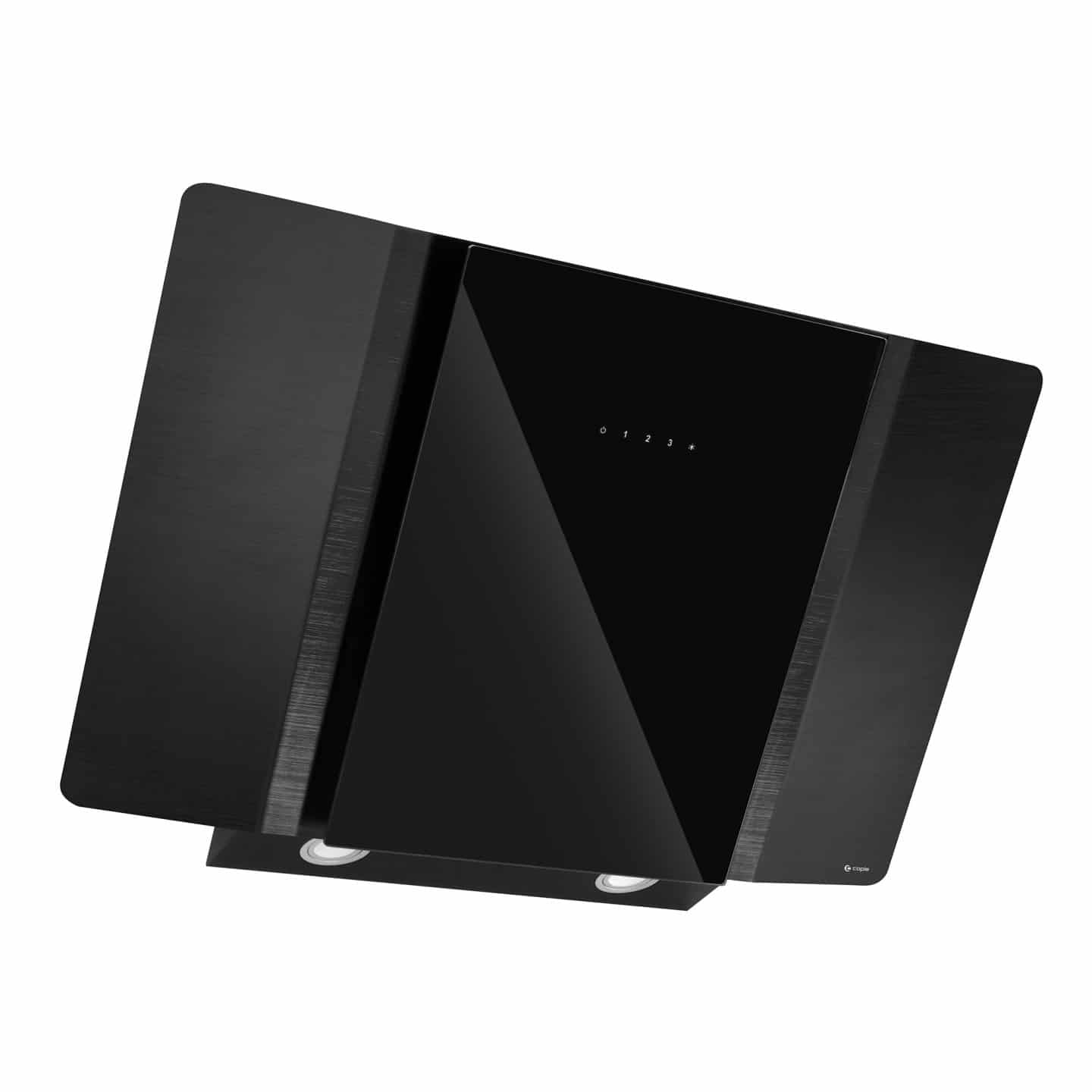 Caple ZEL900 90cm Black Glass Angled Cooker Hood