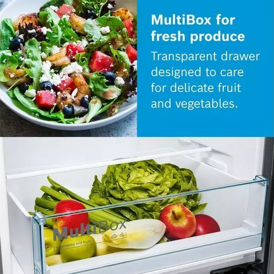 Bosch KGN34NLEAG 60cm Silver ( 186cm High ) Frost Free Fridge Freezer