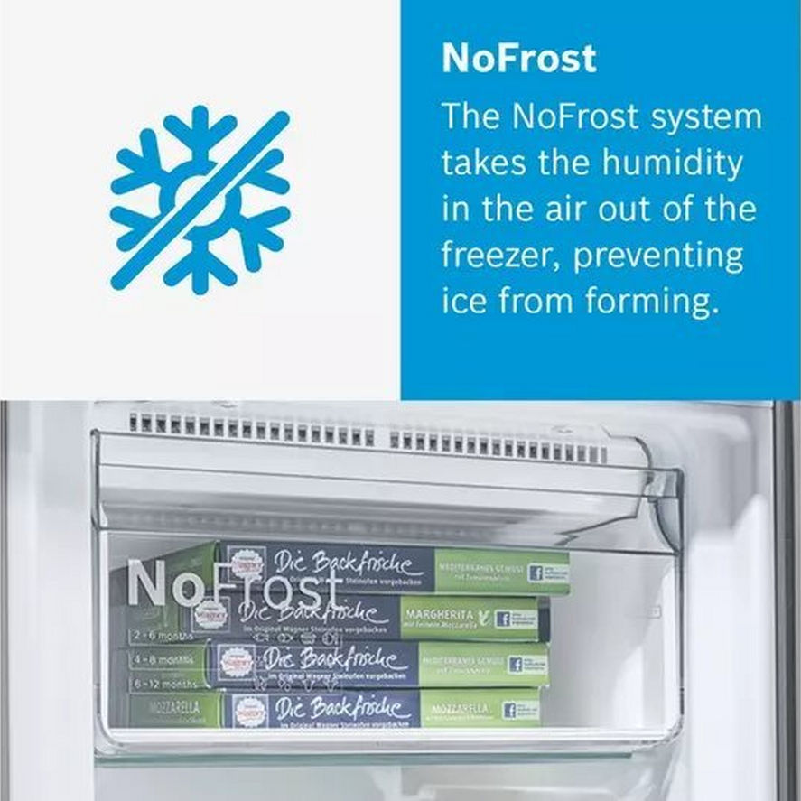 Bosch KGN34NLEAG 60cm Silver ( 186cm High ) Frost Free Fridge Freezer
