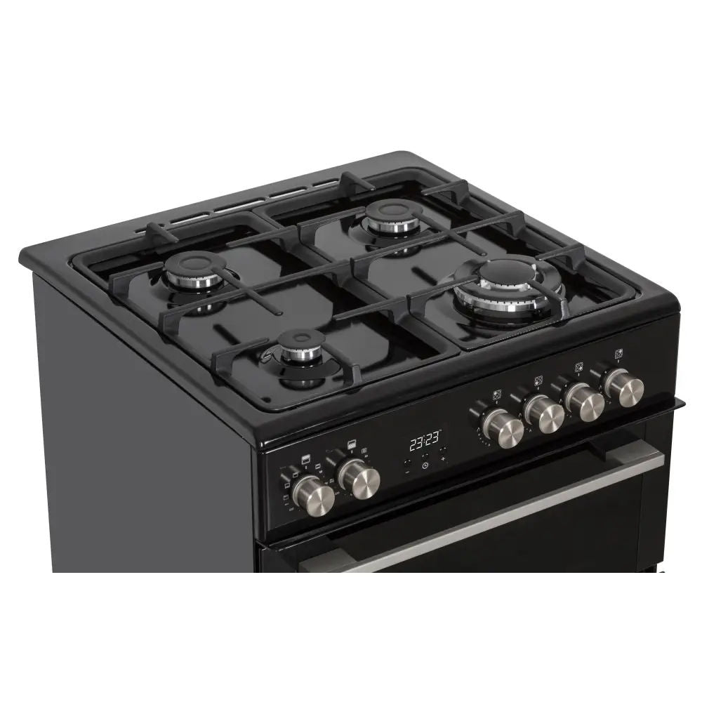 Creda C60DFDOBL 60cm Black Doiuble Oven Dual Fuel Cooker