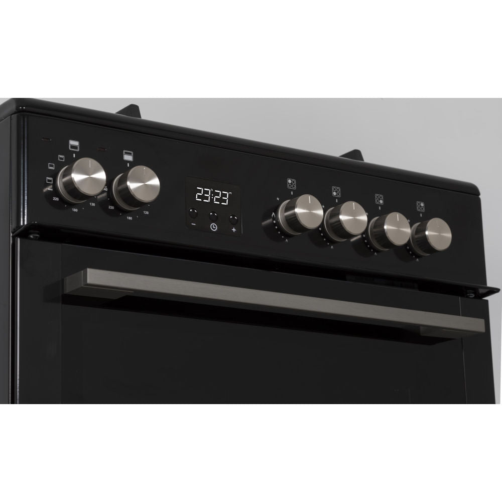 Creda C60DFDOBL 60cm Black Doiuble Oven Dual Fuel Cooker