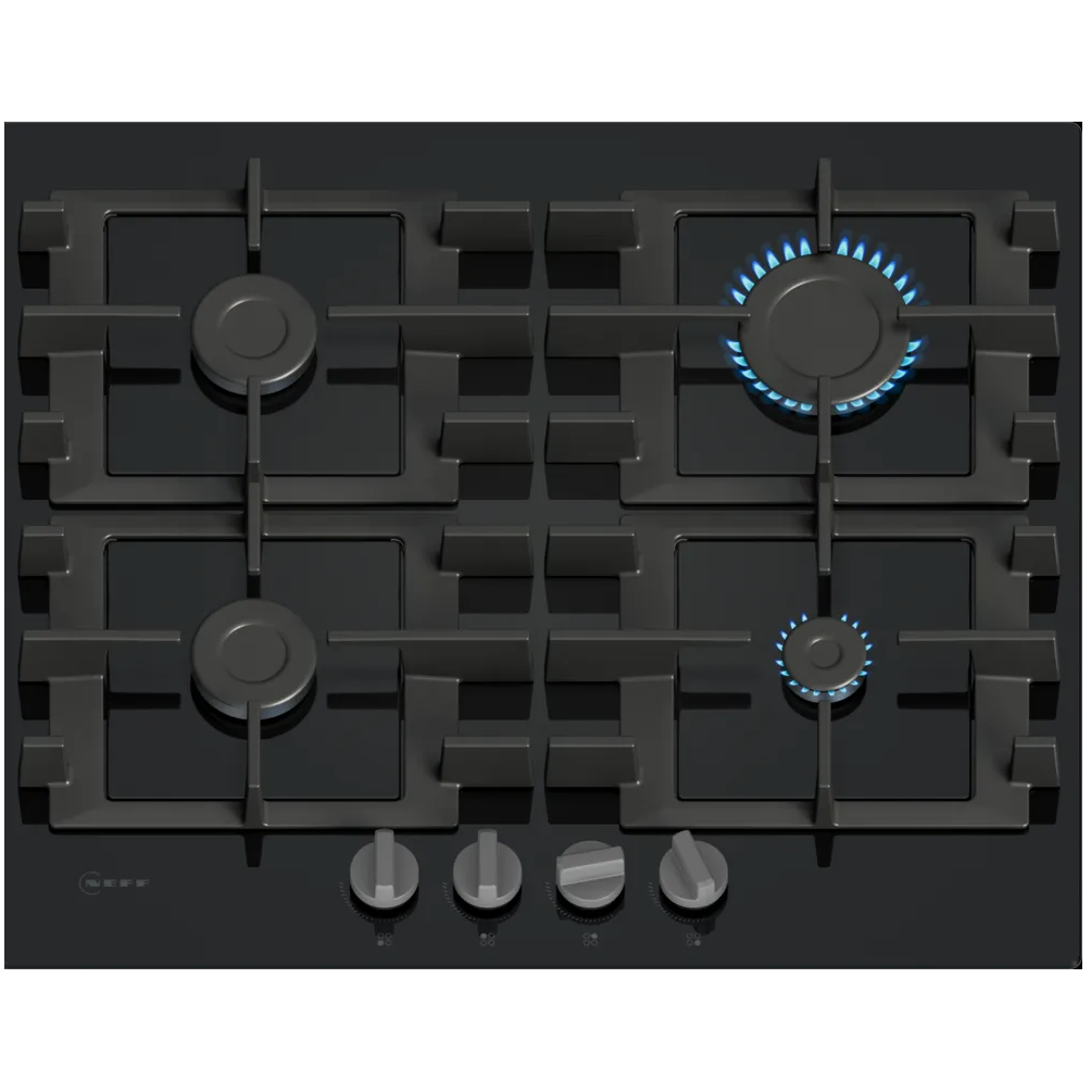 Neff T26NKP4SO N50 Black (Tempered Glass ) Built- In 4 Burner Gas Hob