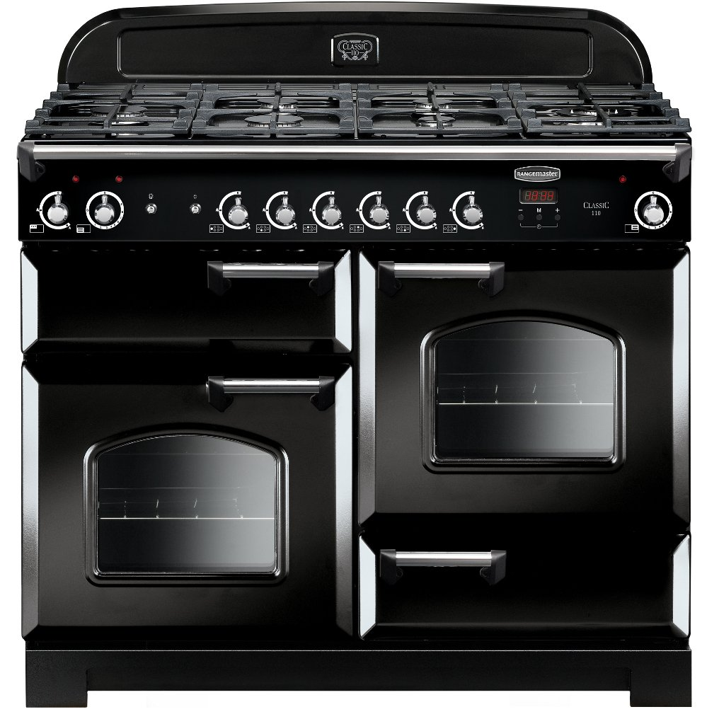 Rangemaster CLA110NGFBL/C Classic Black All Gas Range Cooker