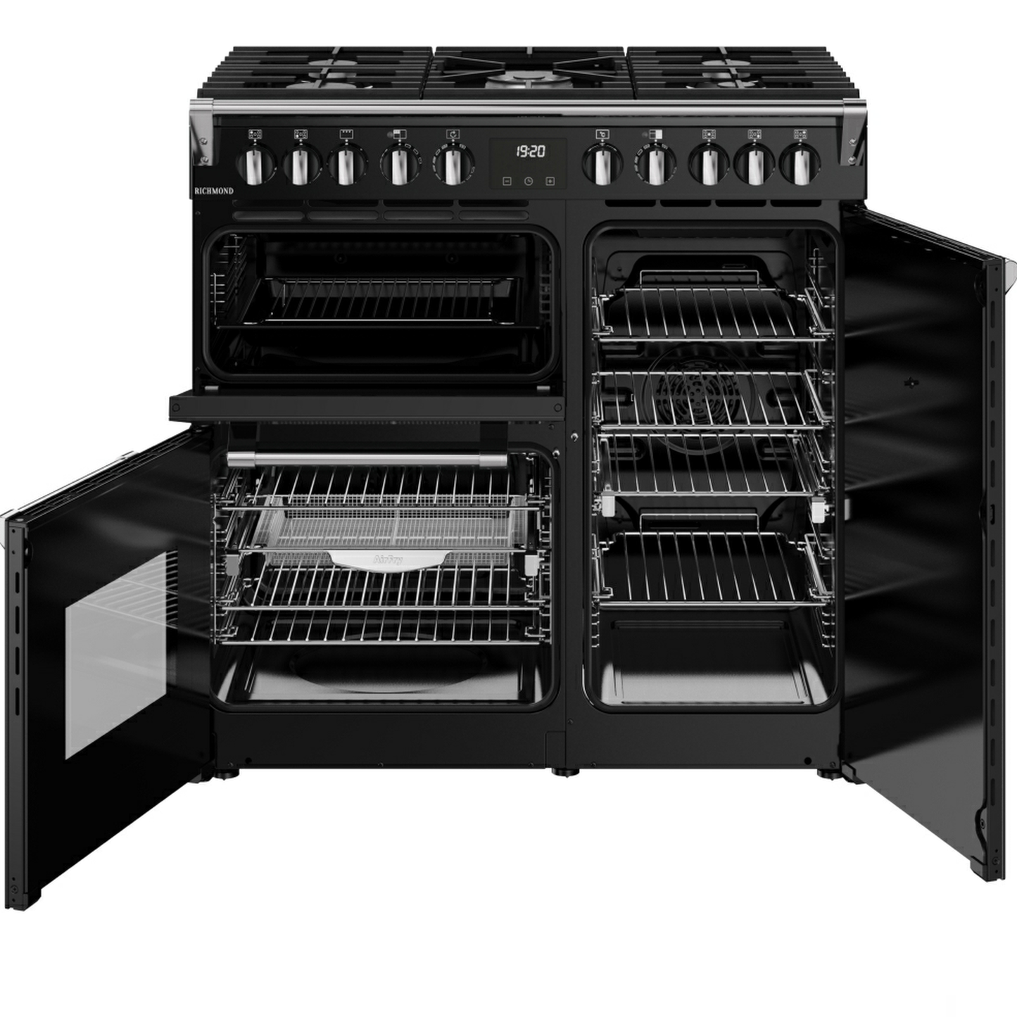 Stoves Richmond 90DFT Black Dual Fuel Range Cooker With 3 Ovens