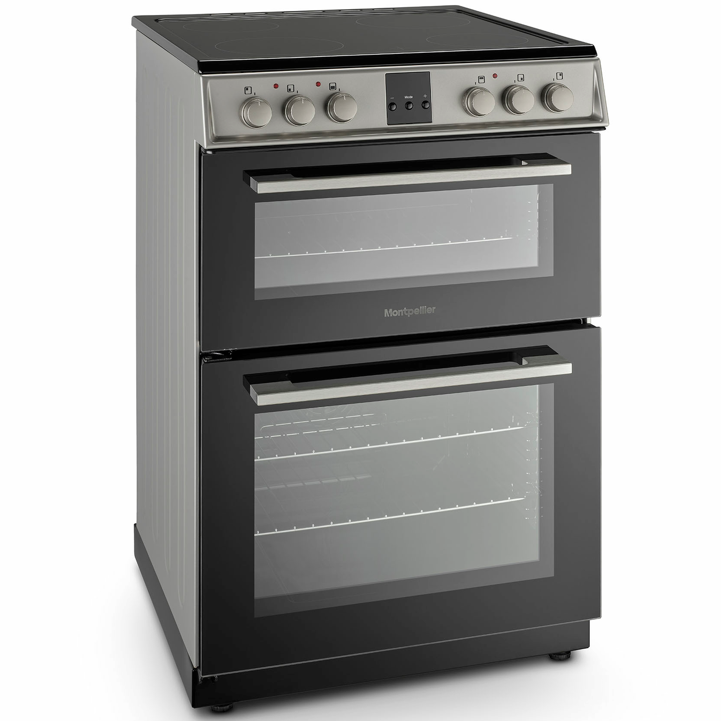 Montpellier MDOC60FS 60cm Silver Double Oven Electric Cooker