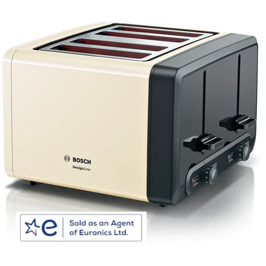 Bosch DesignLine 4 Slice Toaster TAT4P447 Cream