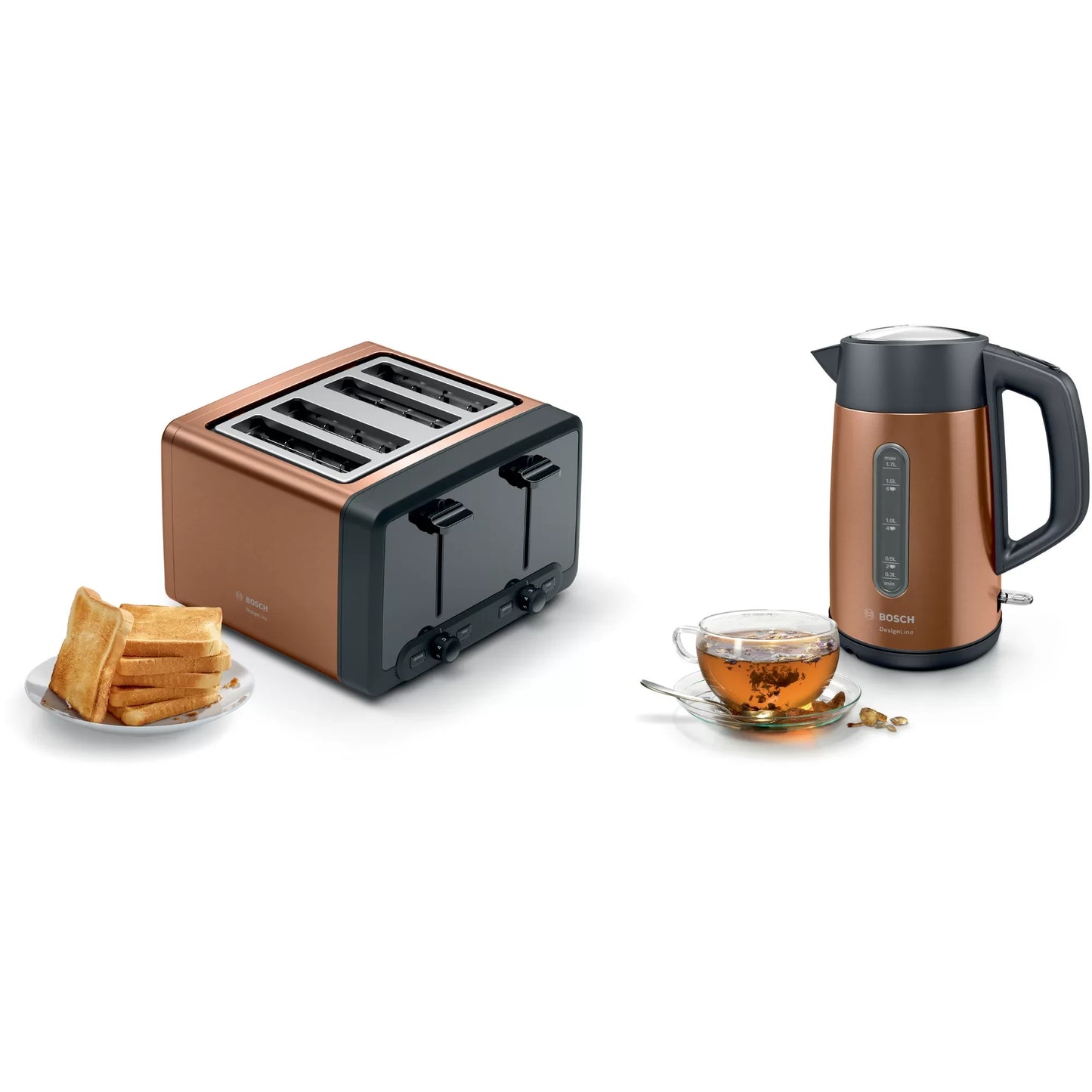 Bosch DesignLine 4 Slice Toaster TAT4P449 Copper