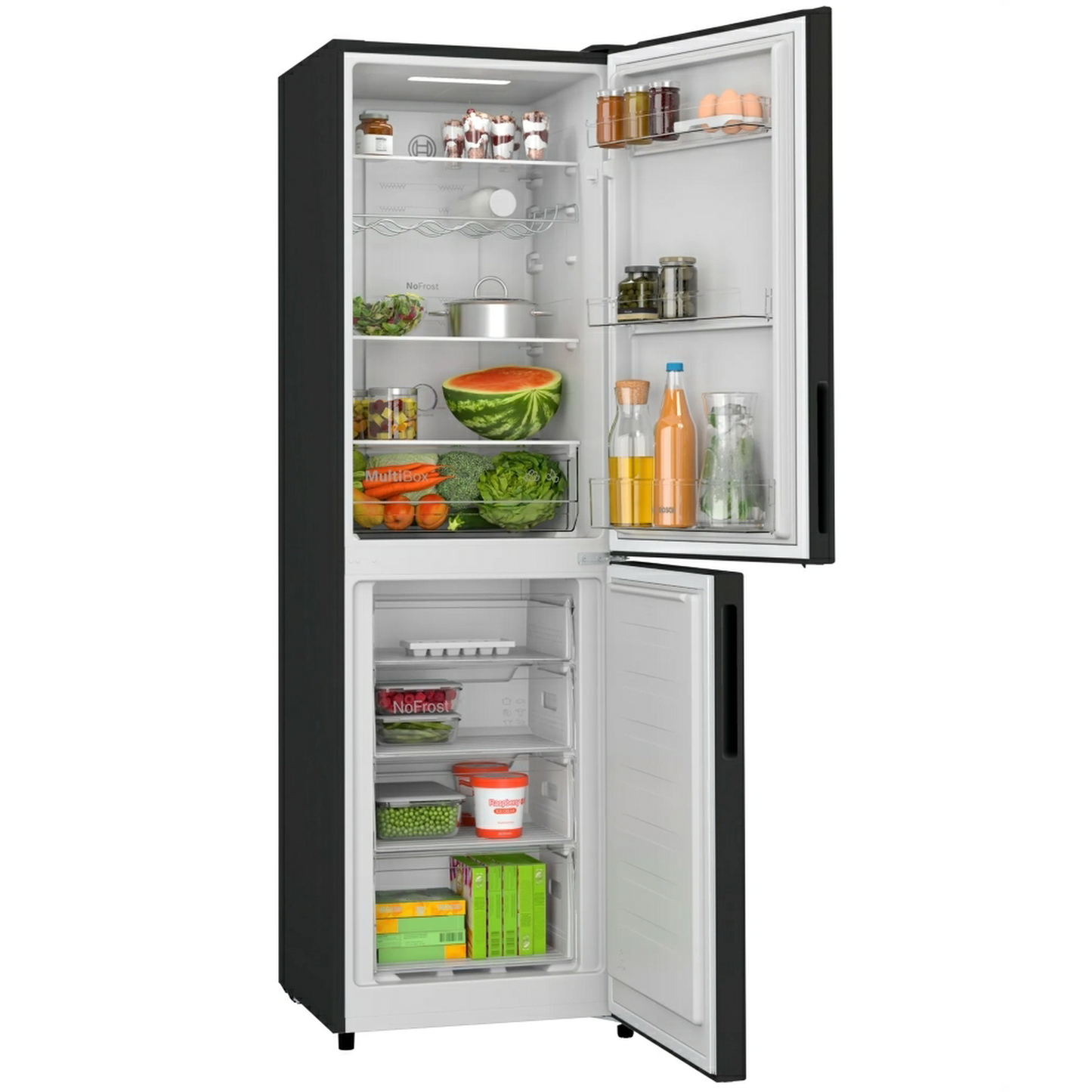 Bosch KGN27NBEAG 55CM ( 182.4cm High ) Black Frost Free Fridge Freezer