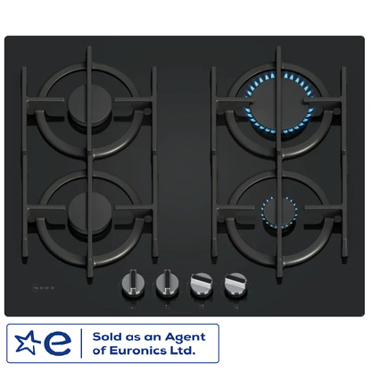 Neff T26PIP4S0 N70 Black 4 Zone Tempered Glass Gas Hob