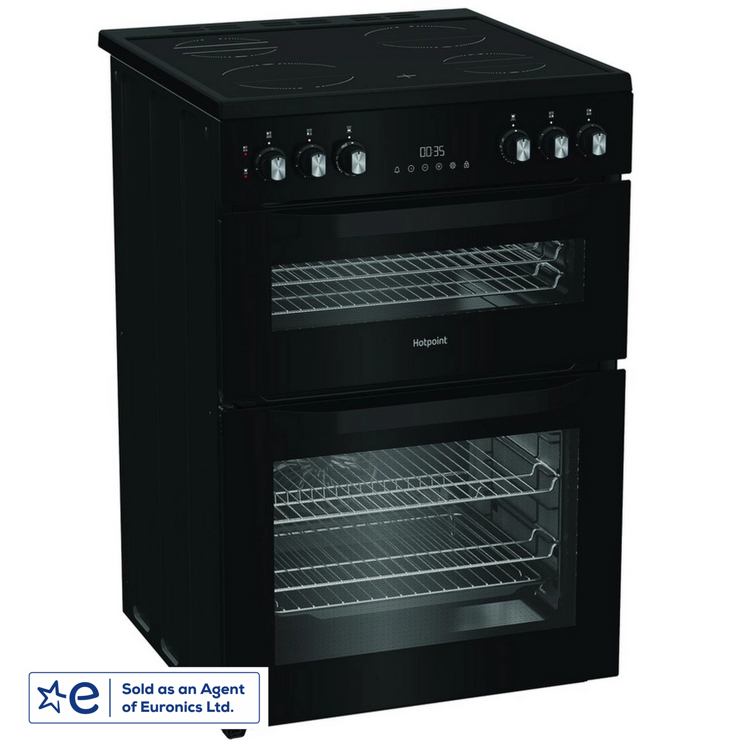 Hotpoint HDE6VDC2B1 60cm Electric Cooker With Double Oven